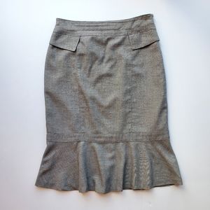 Ojay Gray Tweed Pleated Peplum Lined Skirt with tailed waist